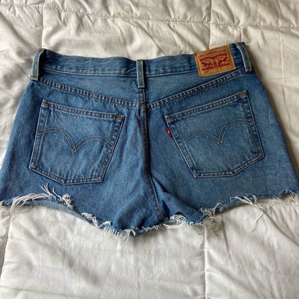 Levi’s jean shorts. 501